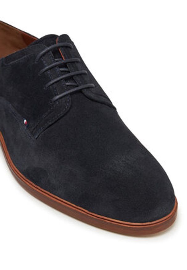 TOMMY HILFIGER - Tommy Hilfiger Półbuty Hilfiger Thunit Suede Shoe FM0FM05377 Granatowy. Kolor: niebieski. Materiał: zamsz, skóra