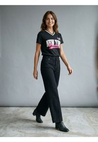 Sinsay - Jeansy wide leg - czarny. Kolor: czarny #1
