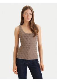 Guess Top W6GP10 K2932 Brązowy Regular Fit. Kolor: brązowy. Materiał: bawełna #1