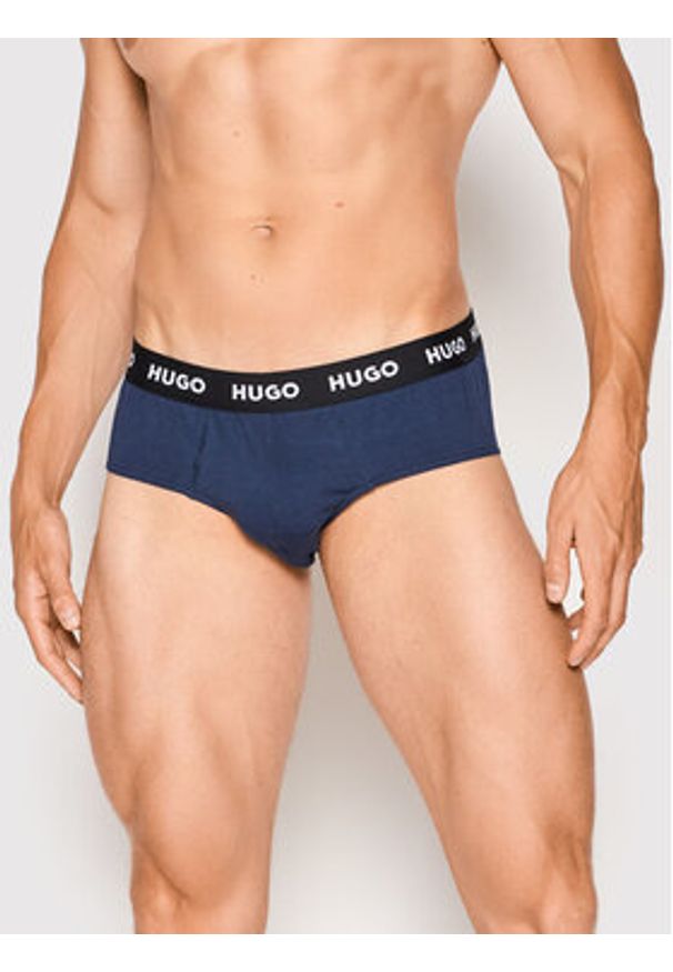 Hugo Komplet 3 par slipów Hipbrief 50469763 Granatowy. Kolor: niebieski. Materiał: bawełna