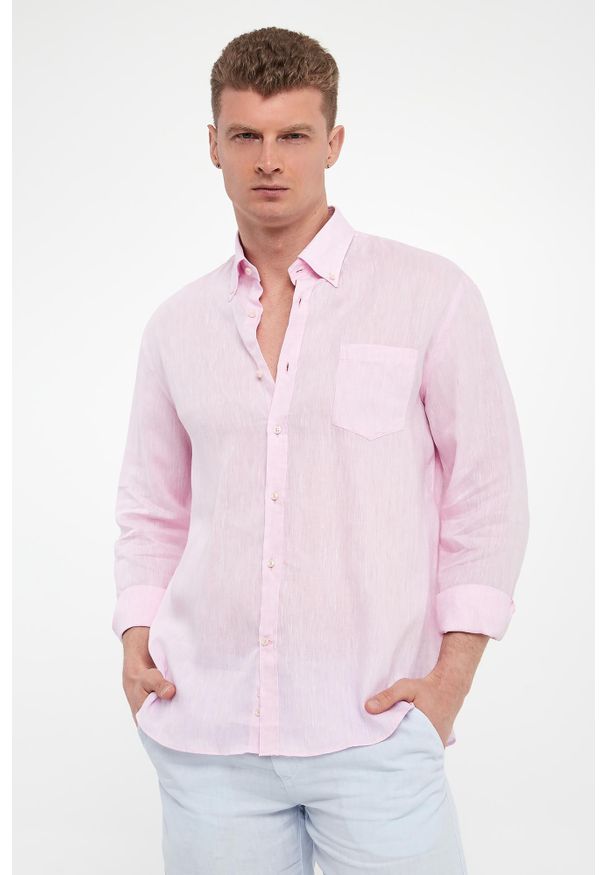 PAUL & SHARK - Koszula męska lniana PAUL&SHARK. Materiał: len