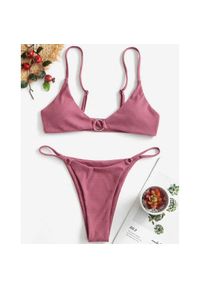 Intica - Bikini z ozdobnymi kółeczkami regulowane na lato Mareike. Kolor: beżowy. Materiał: materiał
