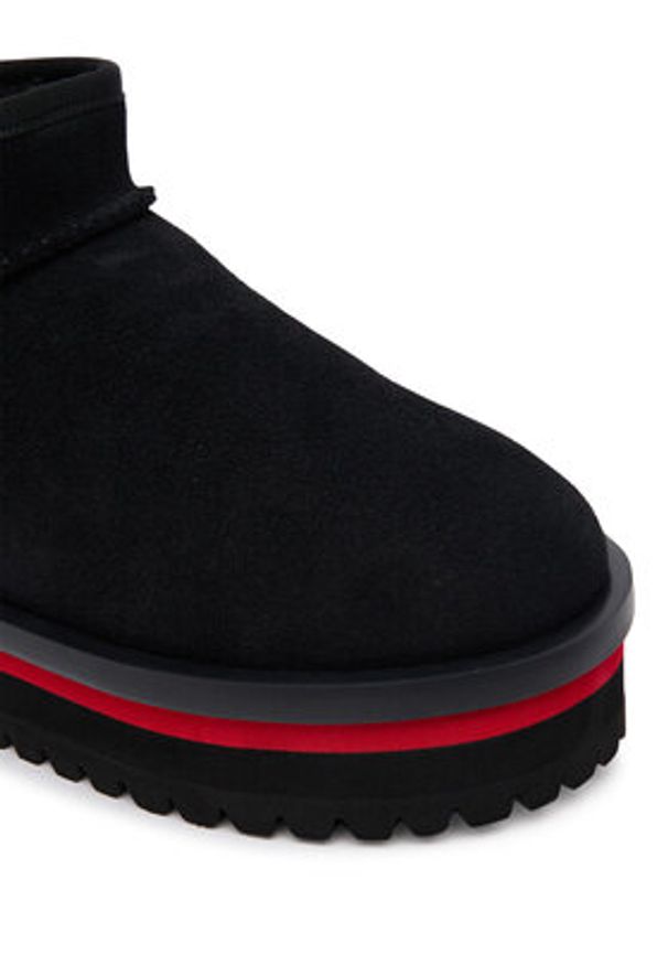 Tommy Jeans Śniegowce Tjw Flatform Snow Boot Suede EN0EN02841 Czarny. Kolor: czarny. Materiał: zamsz, skóra