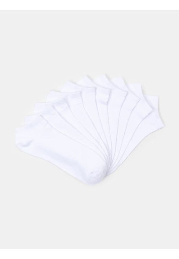 Sinsay - Prążkowane skarpetki 10 pack - biały. Kolor: biały. Materiał: prążkowany
