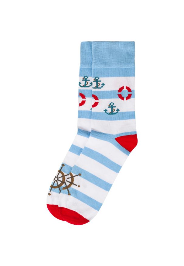 Skarpetki Bobby Sox - Ahoj Kapitanie BS3. Materiał: poliamid, bawełna, elastan. Wzór: paski