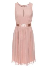 Sukienka z siatkowego materiału bonprix stary jasnoróżowy. Kolor: różowy. Materiał: materiał. Styl: retro #1