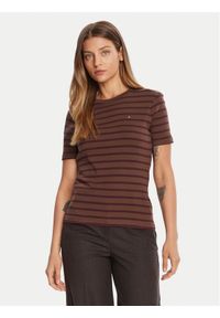 TOMMY HILFIGER - Tommy Hilfiger T-Shirt New Cody WW0WW40587 Brązowy Slim Fit. Kolor: brązowy. Materiał: bawełna #1