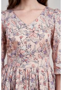 Marie Zélie - Sukienka Odette Lorica różowa. Kolor: różowy. Materiał: bawełna, satyna, tkanina, materiał #5