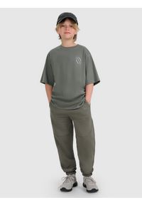 4f - 4F Spodnie dresowe joggery chłopięce - szare 164 (13-14 lat). Okazja: na co dzień. Kolor: szary. Materiał: dresówka. Wzór: gładki, ze splotem. Sezon: lato. Styl: sportowy, casual, młodzieżowy #1