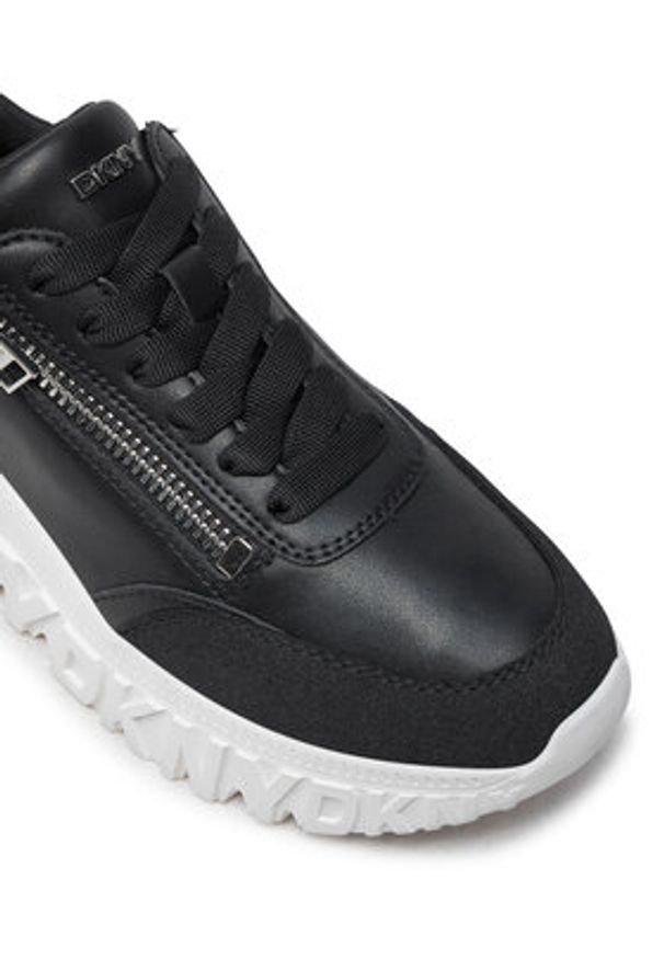 DKNY Sneakersy Lakelyn K4487528 Czarny. Kolor: czarny. Materiał: skóra