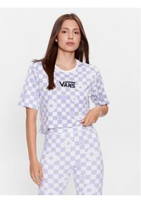 Vans T-Shirt Floral Checker Ss Crop VN000ADT Fioletowy Regular Fit. Kolor: fioletowy. Materiał: bawełna #1