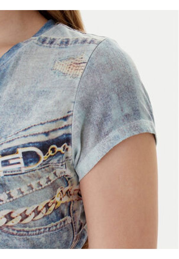 Guess T-Shirt W6RI52 KCCG0 Niebieski Regular Fit. Kolor: niebieski. Materiał: syntetyk, bawełna