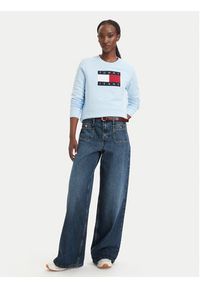 Tommy Jeans Bluza Flag DW0DW22564 Niebieski jasny Regular Fit. Kolor: niebieski. Materiał: bawełna #5