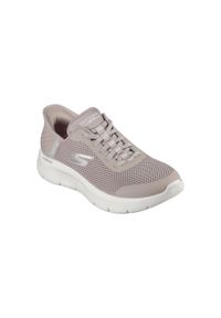 skechers - Buty SKECHERS GO WALK FLEX GRAND ENTRY Brązowy. Kolor: beżowy, wielokolorowy, różowy. Materiał: materiał, syntetyk, tkanina. Model: Skechers Sport. Sport: turystyka piesza #1