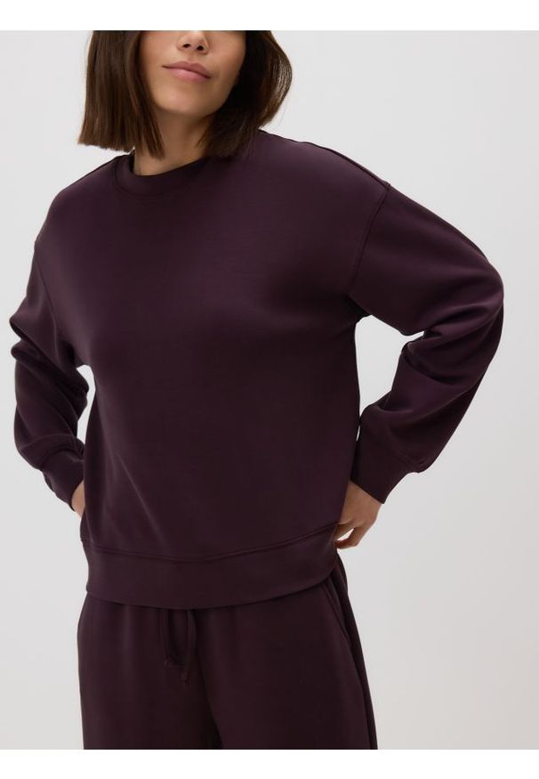 Reserved - Bluza z modalem - ciemnofioletowy. Kolor: fioletowy. Materiał: dzianina