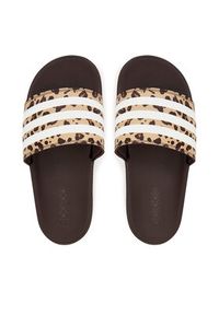 Adidas - adidas Klapki adilette Platform Slides JR9234 Brązowy. Kolor: brązowy. Materiał: skóra. Obcas: na platformie #6