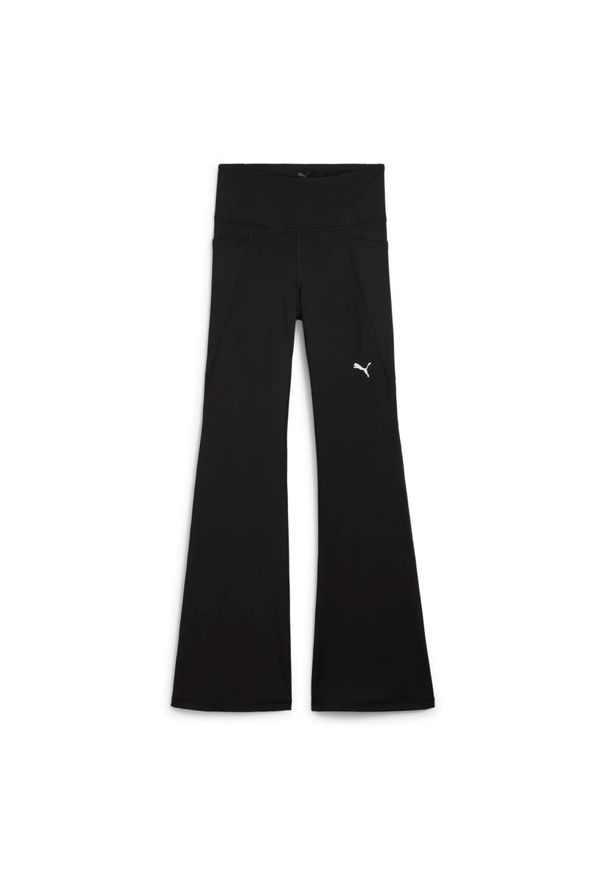 Spodnie treningowe damskie Puma Tad Essentials wysoki stan bootcut - czarne M. Stan: podwyższony. Kolor: czarny. Sport: fitness