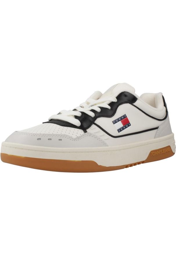 TOMMY HILFIGER - Buty TOMMY JEANS TJM CUPSOLE ELEVATED LEA Biały. Kolor: biały. Materiał: jeans. Sport: turystyka piesza