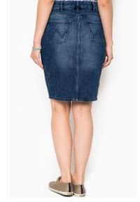 Wrangler - WRANGLER SPLIT SKIRT DAMSKA SPÓDNICA JEANSOWA MEADOW BLUE W26T8271D. Materiał: jeans