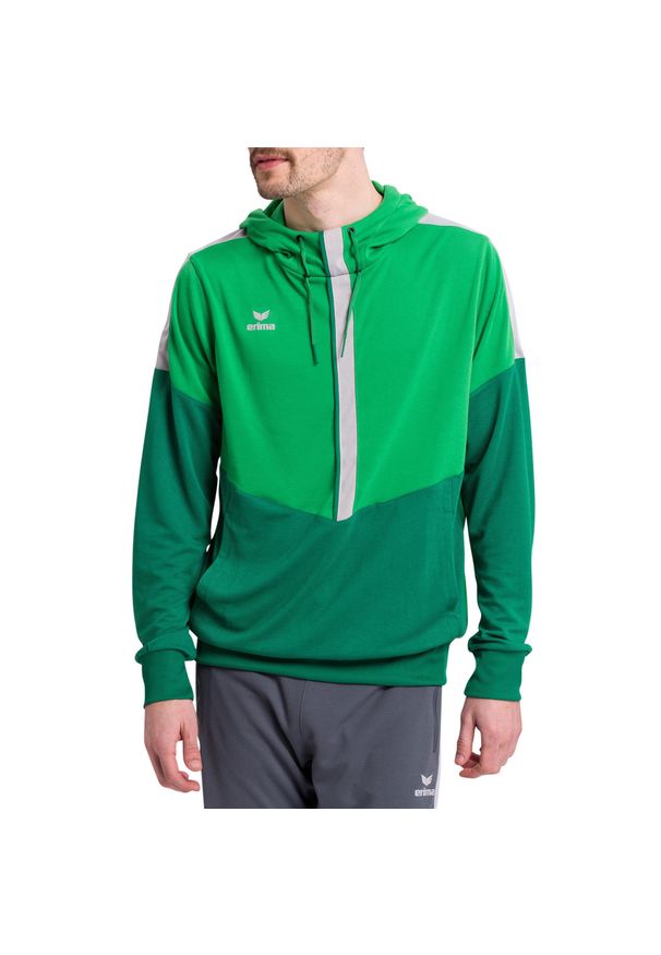 ERIMA - Bluza Erima Squad. Typ kołnierza: kaptur. Kolor: zielony. Materiał: dresówka. Sport: fitness, piłka ręczna