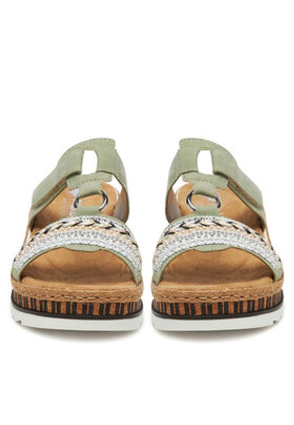 Rieker Klapki V79M6-52 Zielony. Kolor: zielony. Materiał: syntetyk