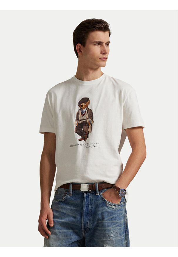 Polo Ralph Lauren T-Shirt 710P00085001 Biały Custom Slim Fit. Typ kołnierza: polo. Kolor: biały. Materiał: bawełna