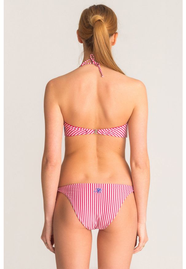 Różowo-srebrny dół od bikini Twinset U&B w paski. Kolor: wielokolorowy, różowy, srebrny. Wzór: paski