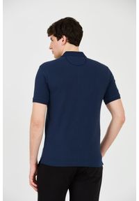 La Martina - LA MARTINA Granatowe męskie polo z małym logo, Rozmiar XXL. Typ kołnierza: polo. Kolor: niebieski #8