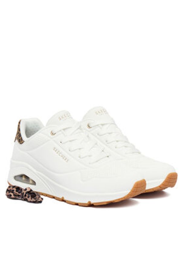 skechers - Skechers Sneakersy Uno 177093/WHLD Biały. Kolor: biały. Materiał: skóra