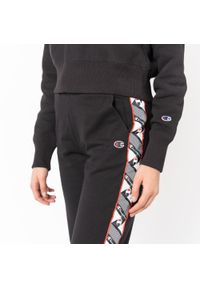 Spodnie dresowe damskie Champion Jacquard Logo Tape Cuffed Joggers (112762-KK001). Kolor: czarny. Materiał: dresówka #3