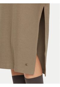 Calvin Klein Jeans Sukienka dzianinowa J20J224165 Beżowy Slim Fit. Kolor: beżowy. Materiał: syntetyk, bawełna #4