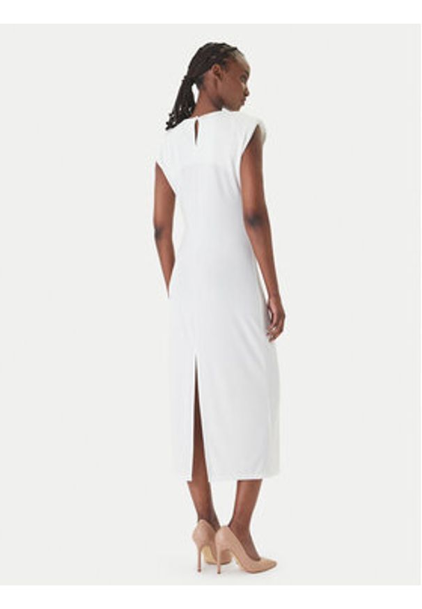 Fracomina Sukienka koktajlowa FS26SD2008W62601 Biały Slim Fit. Kolor: biały. Materiał: syntetyk. Styl: wizytowy