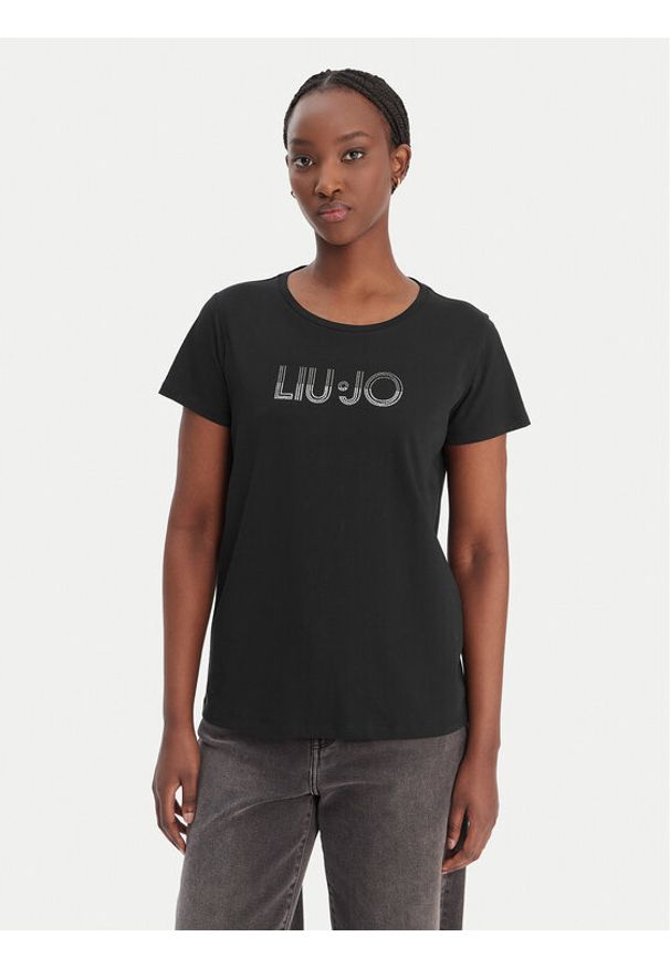 Liu Jo Sport T-Shirt TA6056 JS923 Czarny Regular Fit. Kolor: czarny. Materiał: bawełna. Styl: sportowy