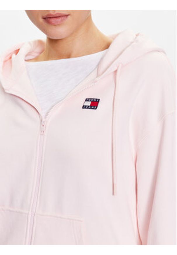 Tommy Jeans Bluza DW0DW15748 Różowy Relaxed Fit. Kolor: różowy. Materiał: bawełna