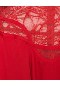 Elie Saab - ELIE SAAB - Czerwona sukienka z jedwabiu. Okazja: na co dzień. Kolor: czerwony. Materiał: jedwab. Wzór: aplikacja, koronka. Typ sukienki: proste. Styl: casual, wizytowy, elegancki #2