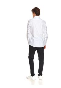 TOP SECRET - Elegancka koszula ze strukturalnej dzianiny. Kolor: biały. Materiał: dzianina. Długość rękawa: długi rękaw. Długość: długie. Styl: elegancki #3