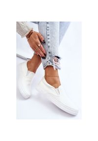 Big-Star - Damskie Tenisówki Slip-On Big Star LL274389 Białe. Zapięcie: bez zapięcia. Kolor: biały. Materiał: materiał #4