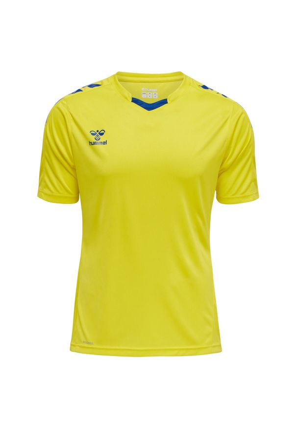 Koszulka piłkarska z krótkim rękawem męska Hummel Core XK Poly Jersey S/S. Kolor: niebieski, żółty, wielokolorowy. Materiał: jersey. Długość rękawa: krótki rękaw. Długość: krótkie. Sport: piłka nożna