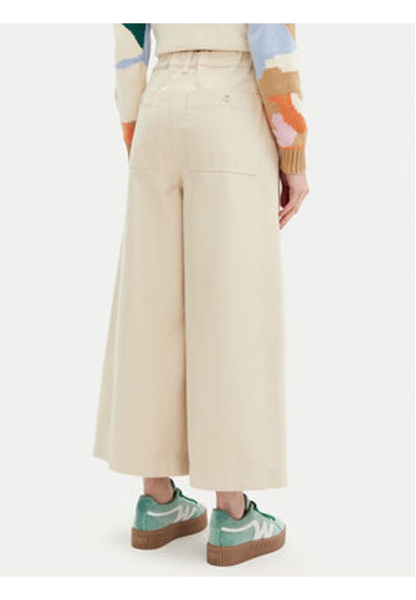Weekend Max Mara Kuloty Disco 2515131101 Beżowy Wide Leg. Kolor: beżowy. Materiał: bawełna