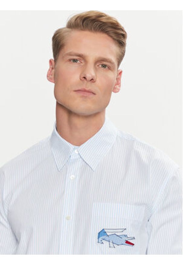 Lacoste Koszula CH4548 Błękitny Relaxed Fit. Kolor: niebieski. Materiał: bawełna