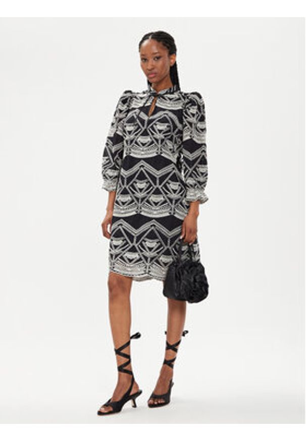 Bruuns Bazaar Sukienka codzienna Abami BBW3919 Czarny Regular Fit. Okazja: na co dzień. Kolor: czarny. Materiał: bawełna. Typ sukienki: proste. Styl: casual