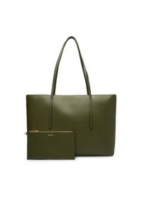 Calvin Klein Torebka Foil Logo Tote W/Pouch LV04F3274G Zielony. Kolor: zielony. Materiał: skórzane #1