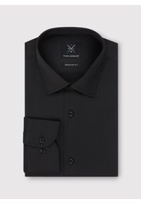 Pako Lorente - PAKO LORENTE - Czarna koszula męska z długim rękawem. Kolor: czarny. Materiał: bawełna, elastan. Długość rękawa: długi rękaw. Długość: długie #3