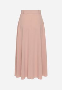 Born2be - Różowa Gładka Spódnica Maxi z Gumką w Pasie i Klamrą Orirsa. Kolor: różowy. Wzór: gładki. Styl: elegancki #5