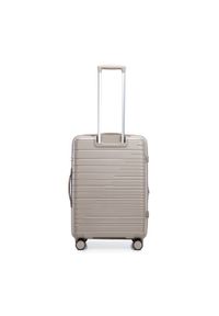 Wittchen - Zestaw walizek z polipropylenu z błyszczącymi paskami. Kolor: beżowy. Wzór: aplikacja, paski. Styl: elegancki #5