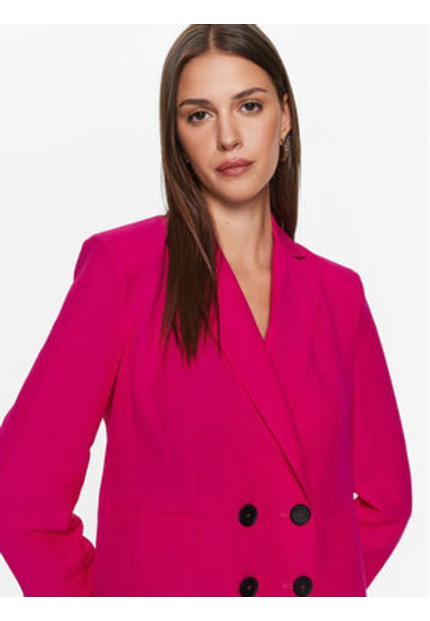 Liviana Conti Marynarka L3SM56 Różowy Regular Fit. Kolor: różowy. Materiał: len, wiskoza