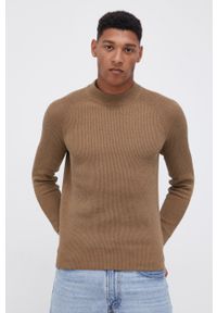 Premium by Jack&Jones - Sweter. Okazja: na co dzień. Kolor: brązowy. Materiał: bawełna, poliester. Długość rękawa: raglanowy rękaw. Styl: casual #1