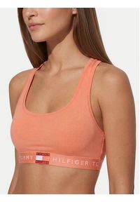 TOMMY HILFIGER - Tommy Hilfiger Biustonosz top Heritage Logo Underband Racerback Bralette UW0UW06221 Pomarańczowy. Kolor: pomarańczowy. Materiał: bawełna #3