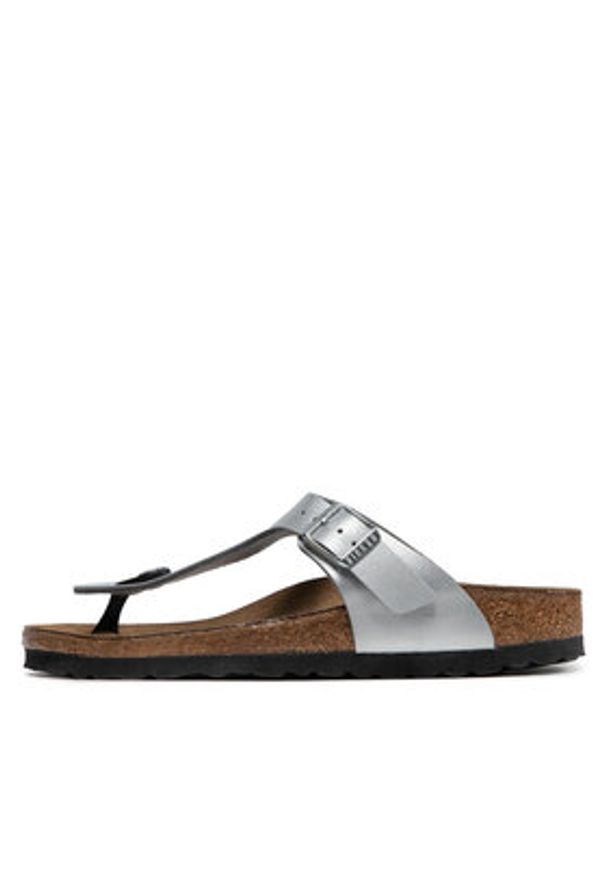 Birkenstock Japonki Gizeh Bs 0043853 Srebrny. Kolor: srebrny. Materiał: skóra