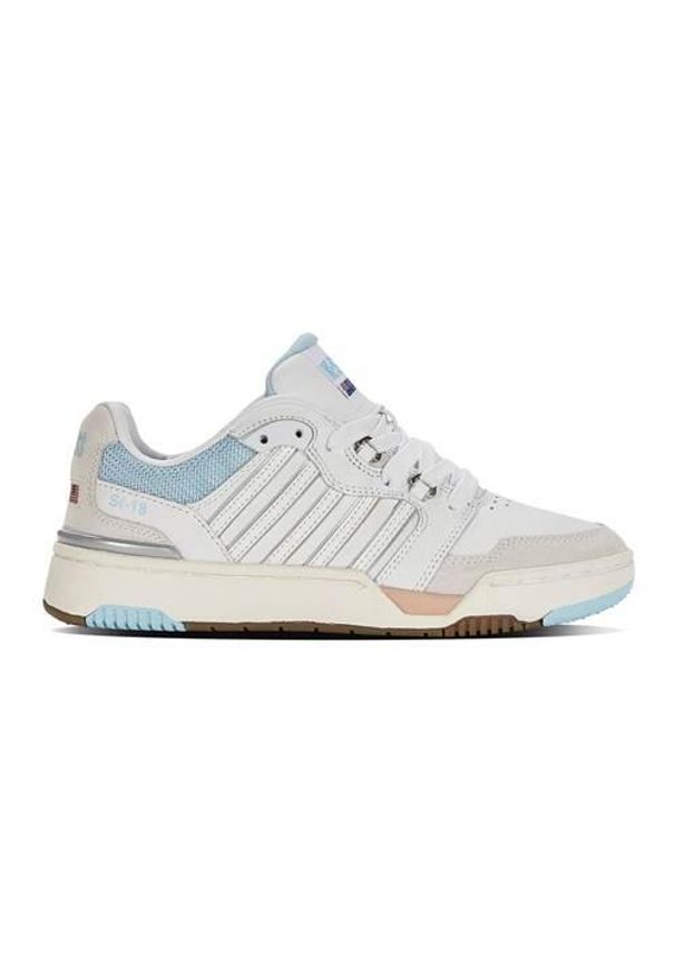 Buty do chodzenia damskie K-Swiss SI18 Rival. Zapięcie: sznurówki. Kolor: biały. Materiał: guma, skóra, tkanina, materiał, syntetyk. Szerokość cholewki: normalna. Sport: turystyka piesza